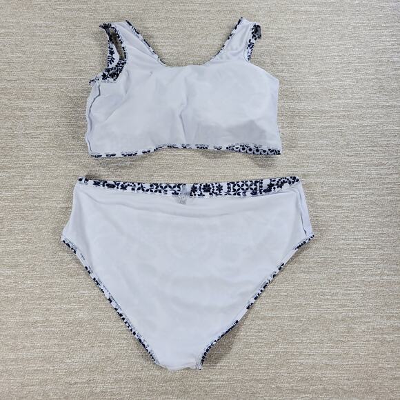 Bikini Swimwear Womens 4XL Blue‎ White Keyhole Soft Padding Swim Beach Summer - Picture 10 of 14